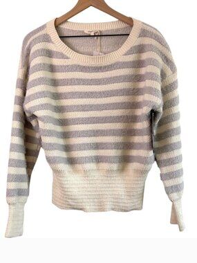 Bundle 2/$30! NEW Mystree Sweater XL Cream Gray Eyelash Curvy Fuzzy Retro